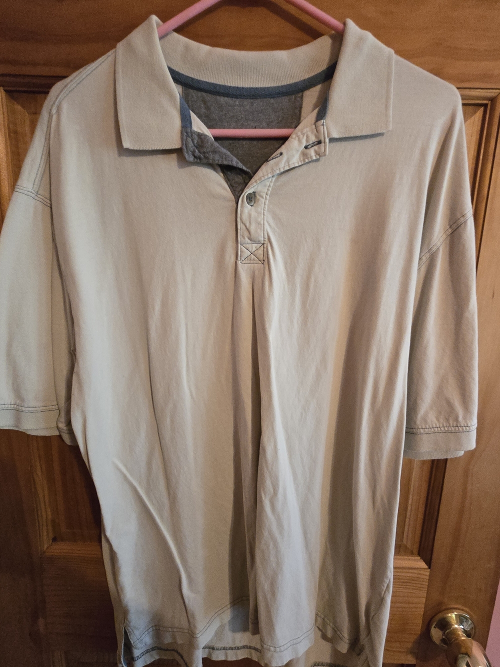 Beige Men's Polo Shirt - Classic Short Sleeve